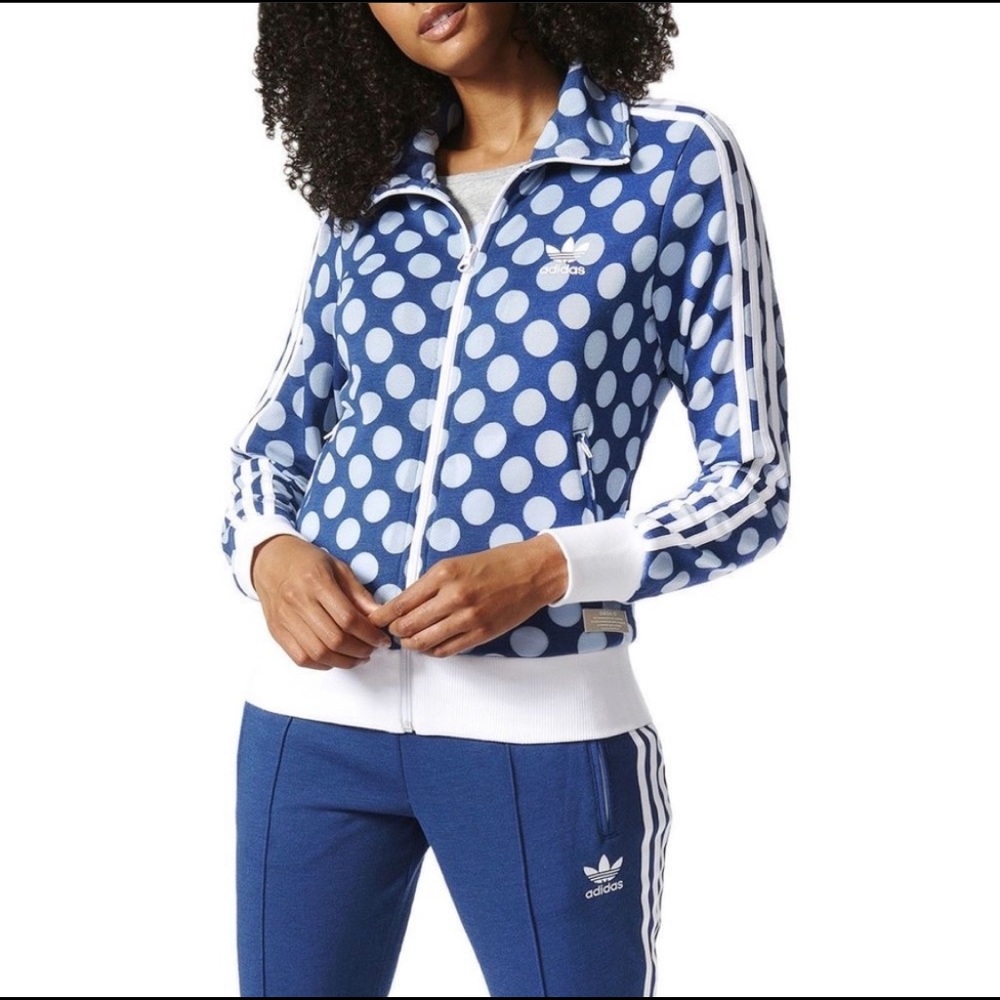 Adidas tracksuit blue polka dot